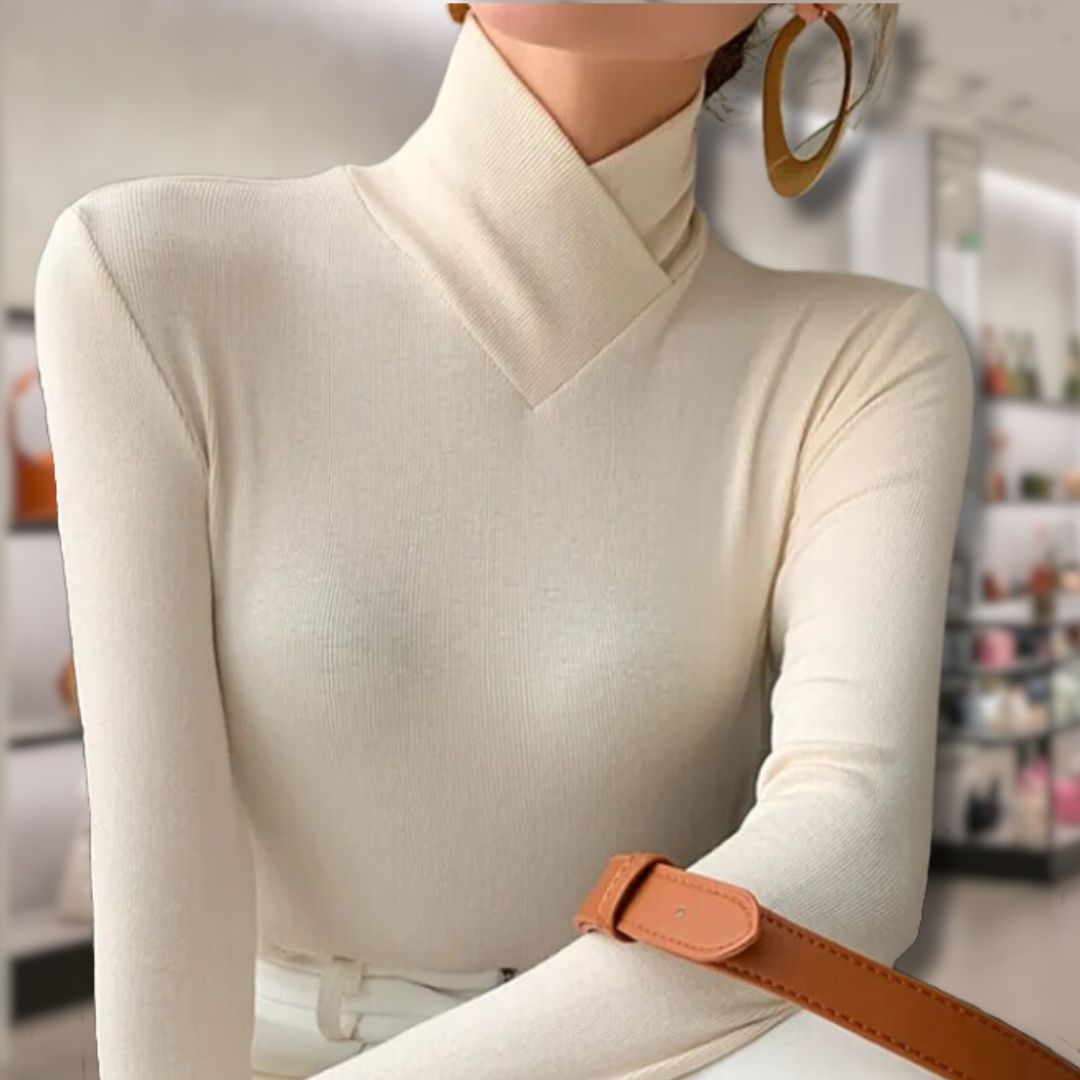 Drune | Damen Rollkragenpullover mit Gewinde