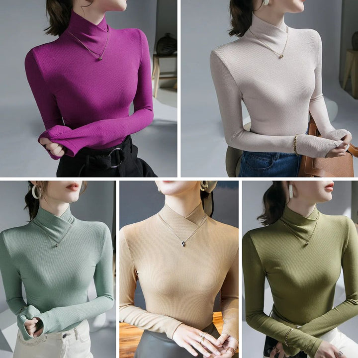 Drune | Damen Rollkragenpullover mit Gewinde