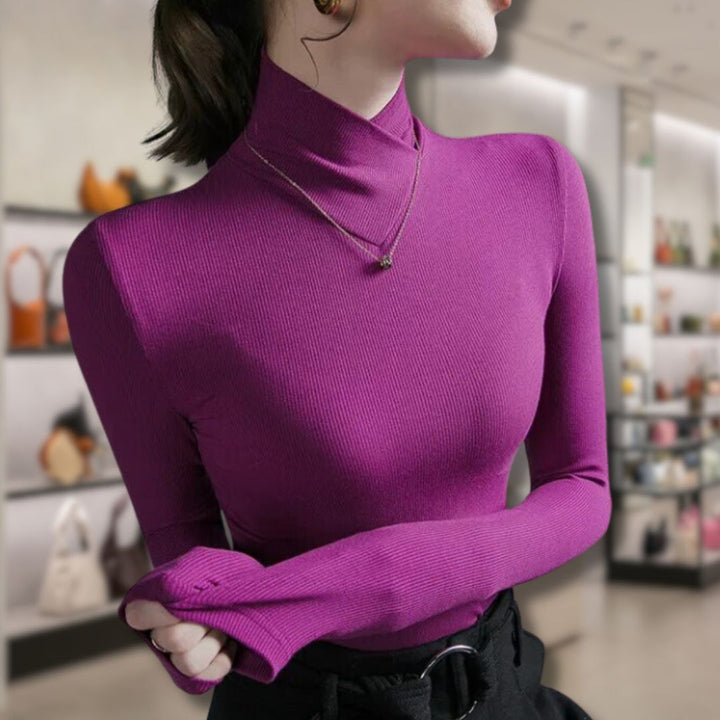 Drune | Damen Rollkragenpullover mit Gewinde