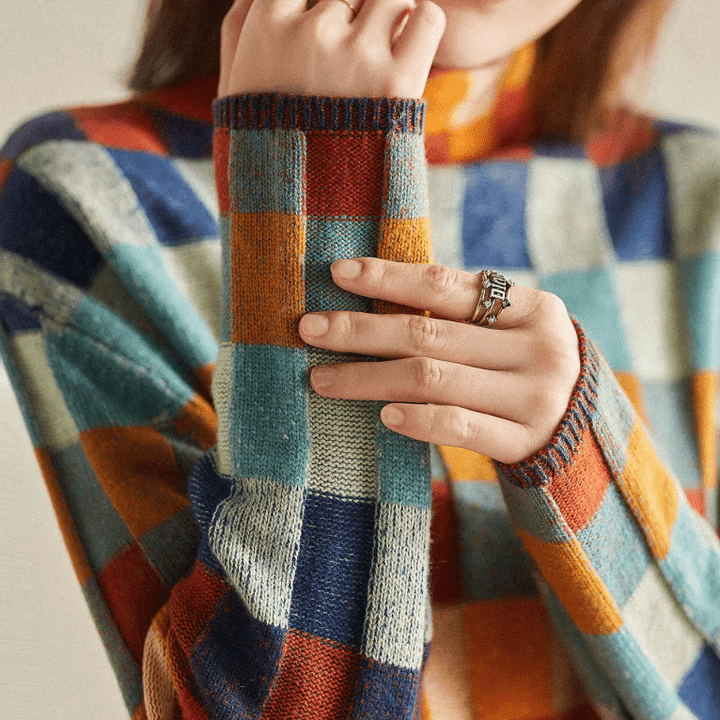 Drune | Couture-Patchwork-Rollkragenpullover