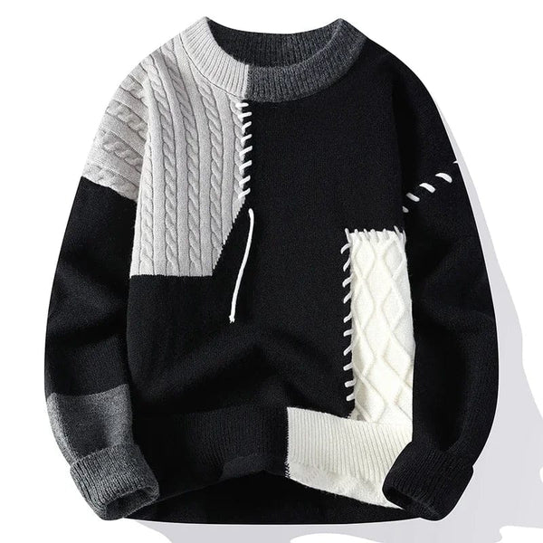 Drune | Sweater mit Patchwork-Design