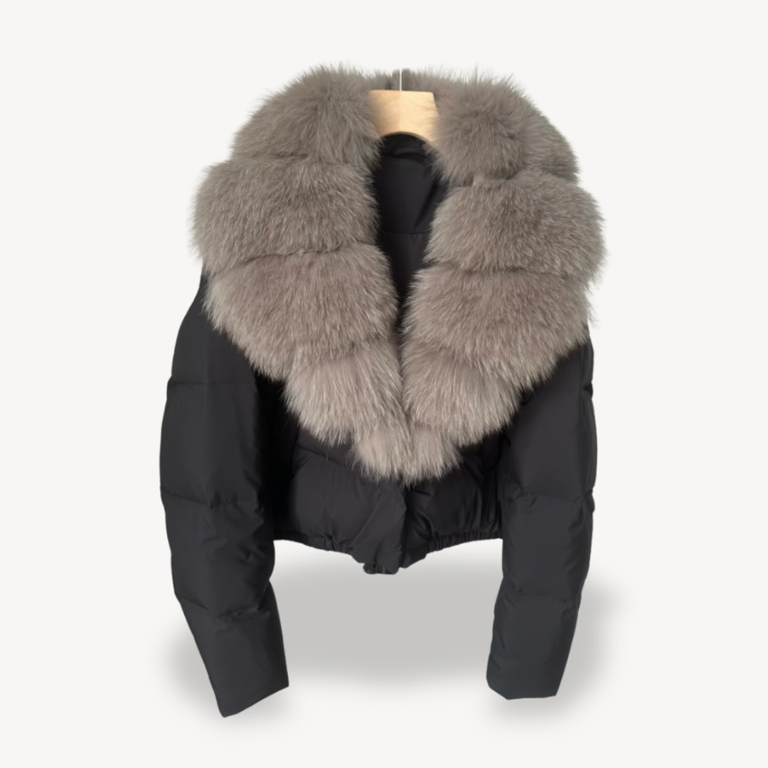 Drune | Winter Pufferjacke mit Kunstfellkragen für Damen
