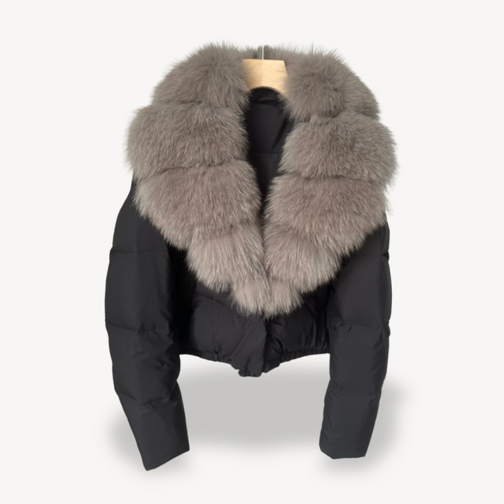 Drune | Winter Pufferjacke mit Kunstfellkragen für Damen