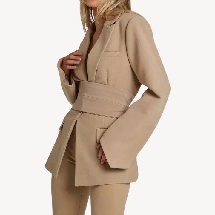 Drune | Damen Gürtel-Blazer – Elegante Anzugjacke