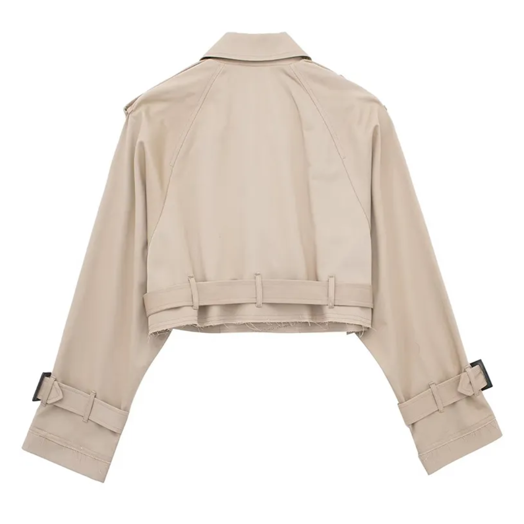 Drune | Cropped Trenchcoat - Stilvoll & Vintage