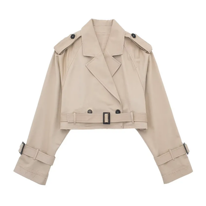 Drune | Cropped Trenchcoat - Stilvoll & Vintage