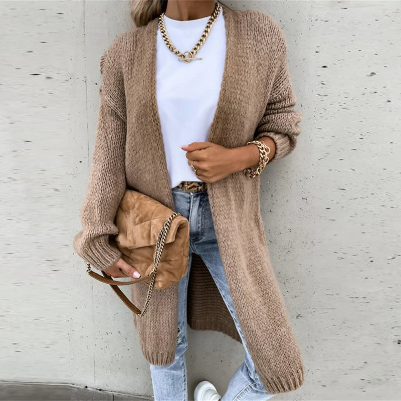 Drune | Elegante Kaschmir Damenstrickjacke in Mittlerer Länge