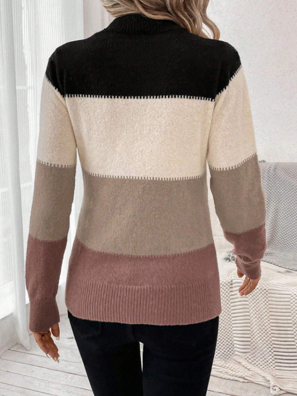 Drune | Zeitloser Kontrast Strickpullover