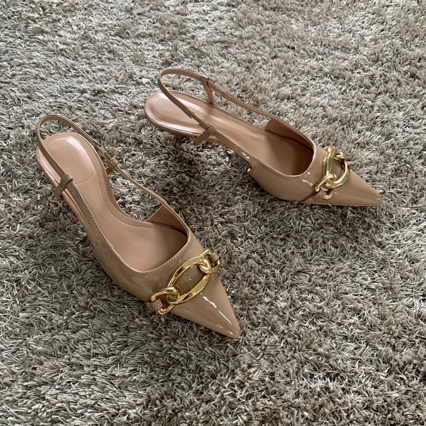 Drune | Damen Kitten Heels Beige