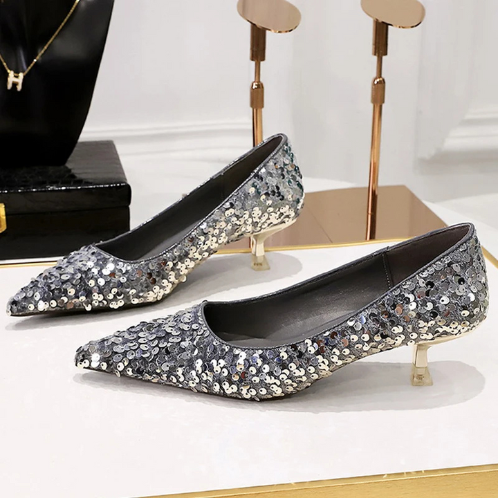 Drune | Damen Kitten Heels in Schwarz