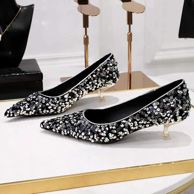 Drune | Damen Kitten Heels in Schwarz