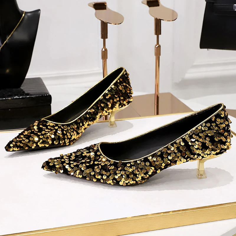 Drune | Damen Kitten Heels in Schwarz