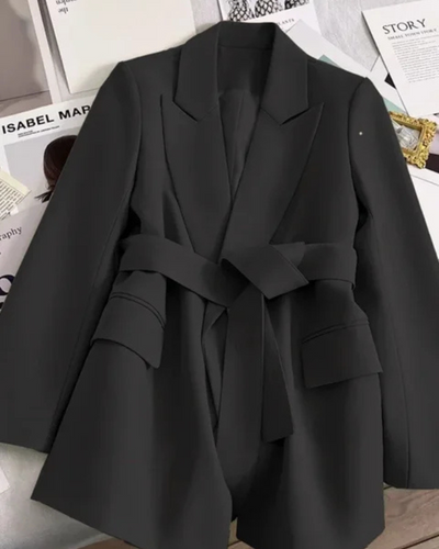 Drune | Damen Klassisch Trenchcoat Schwarz Jacke