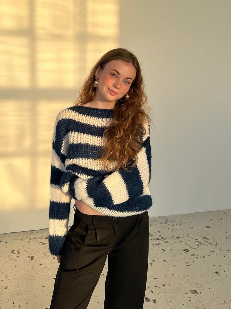 Drune | Geflochtene und gestreifte oversized Damenpullover