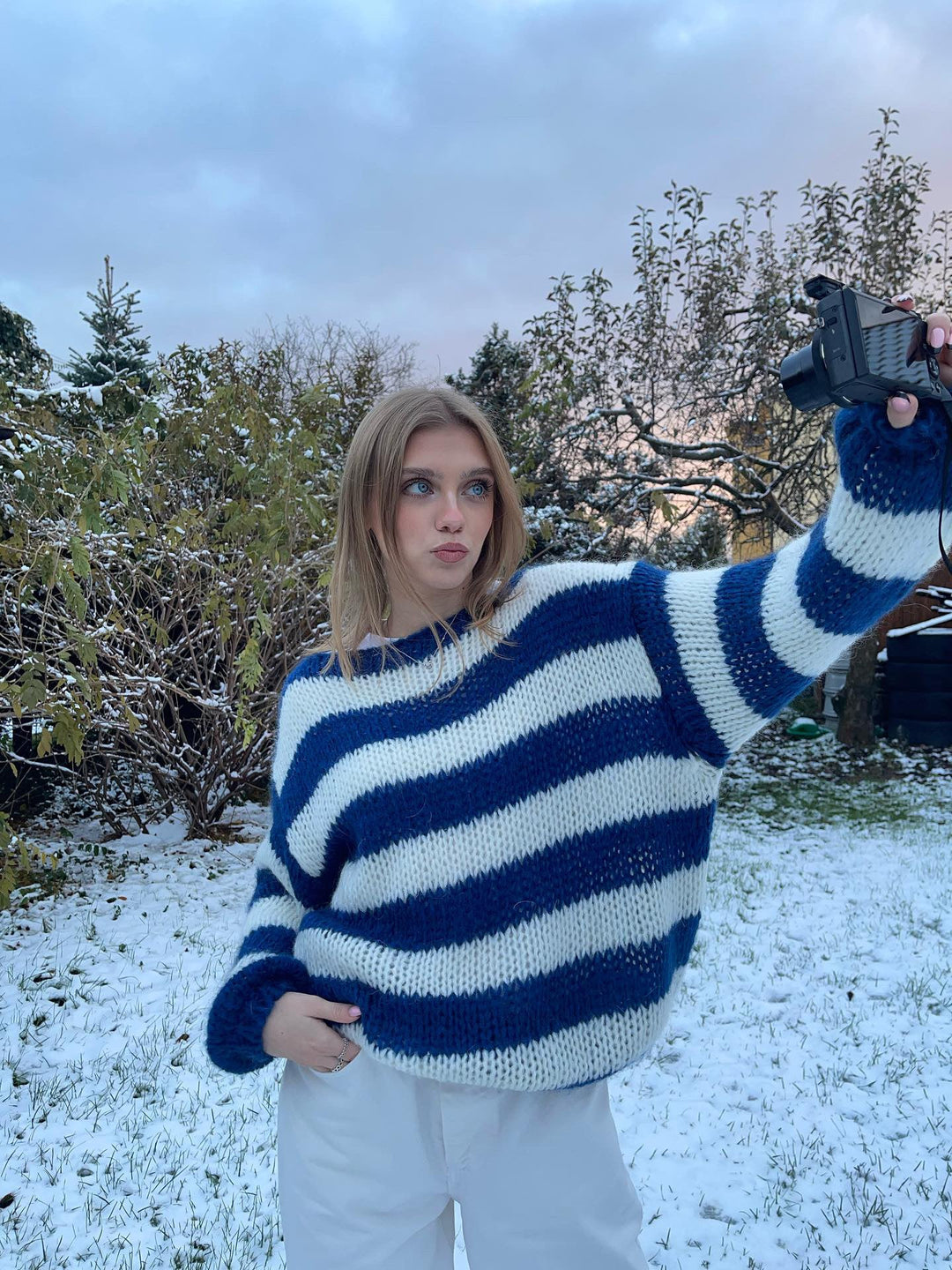 Drune | Geflochtene und gestreifte oversized Damenpullover
