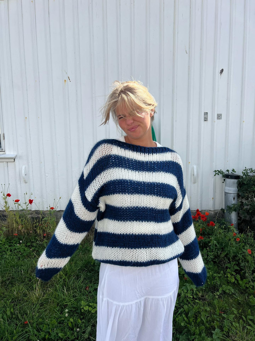 Drune | Geflochtene und gestreifte oversized Damenpullover