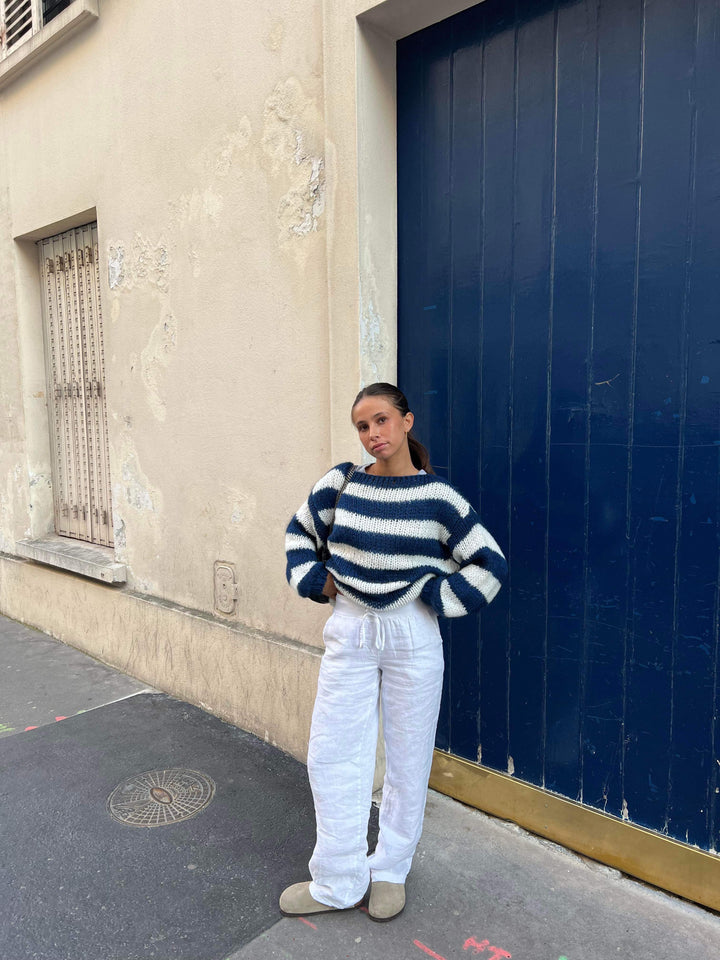 Drune | Geflochtene und gestreifte oversized Damenpullover