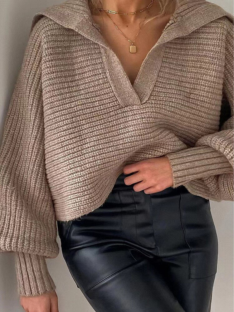 Drune | Strick V-Ausschnitt Pullover