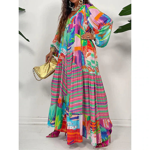 Drune | Kaleidoskop Eleganz Langarmkleid