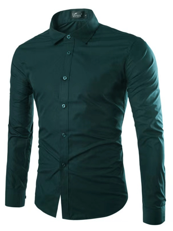 Drune | Lässiges Bügelfreies Slim Fit Herrenhemd