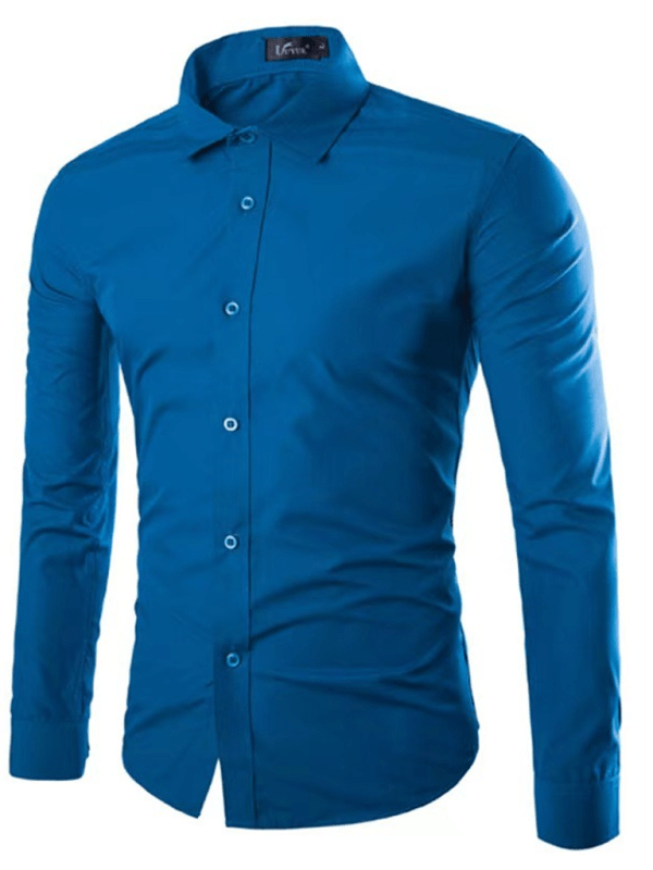 Drune | Lässiges Bügelfreies Slim Fit Herrenhemd