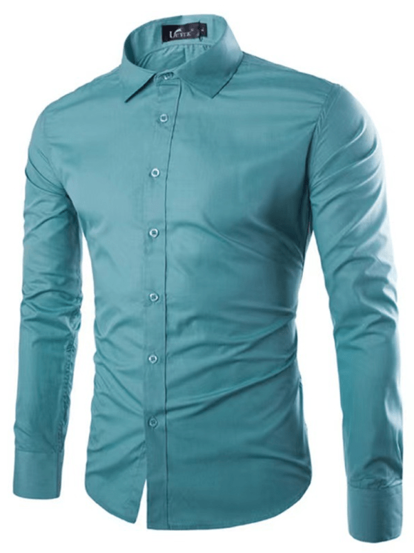Drune | Lässiges Bügelfreies Slim Fit Herrenhemd