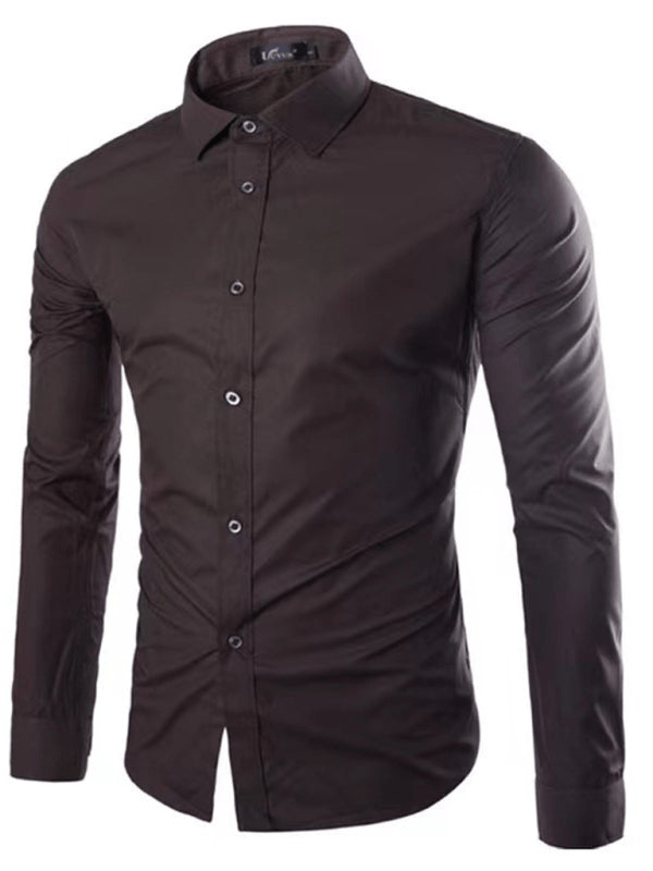 Drune | Lässiges Bügelfreies Slim Fit Herrenhemd