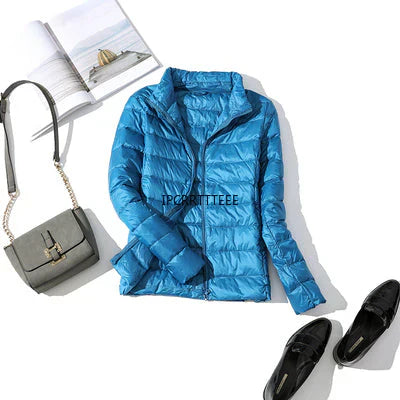 Damen Ultraleichte Wasserdichte Herbstdaunenjacke Warm Stilvoll