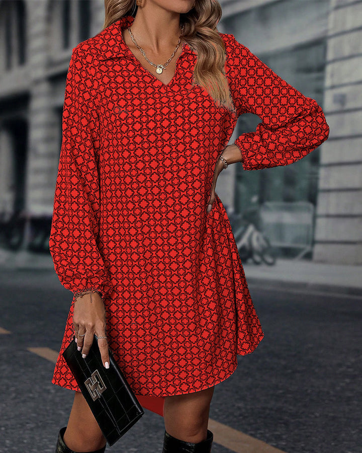Drune | Bedrucktes Kleid mit Revers