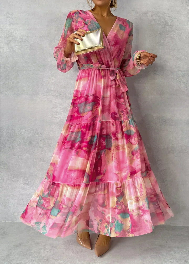 Drune | Modernes und Lässiges Pinkes Langarmkleid für Damen
