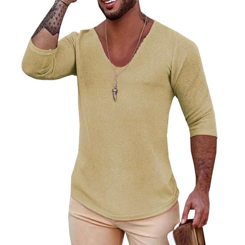 Drune | Modische Leichte V-hals Pullover Für Herren Mit Langen Ärmeln