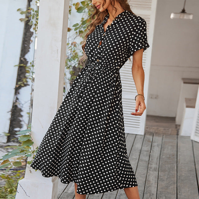 Drune | Damen Ballmuster Kleid
