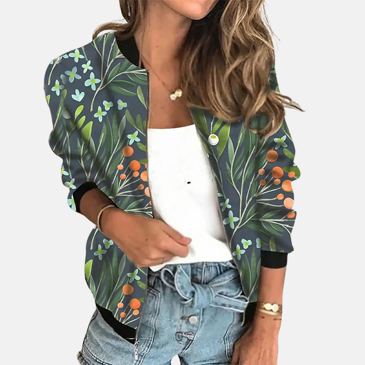 Drune | Damen Retro Bomberjacke mit Print