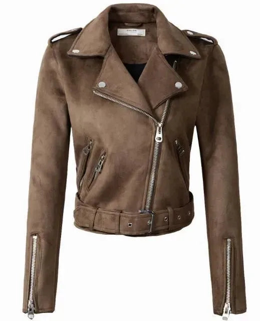 Drune | Damen Biker Wildlederjacke