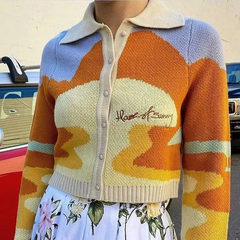 Drune | Crop Strickjacke Pullover für Damen