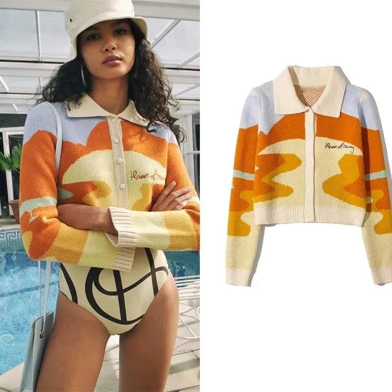 Drune | Crop Strickjacke Pullover für Damen