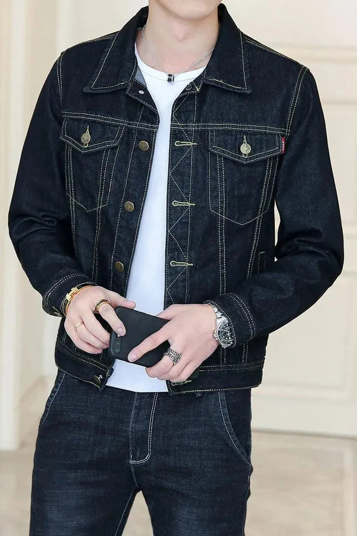 Drune | Revers Denim Jacke Herren