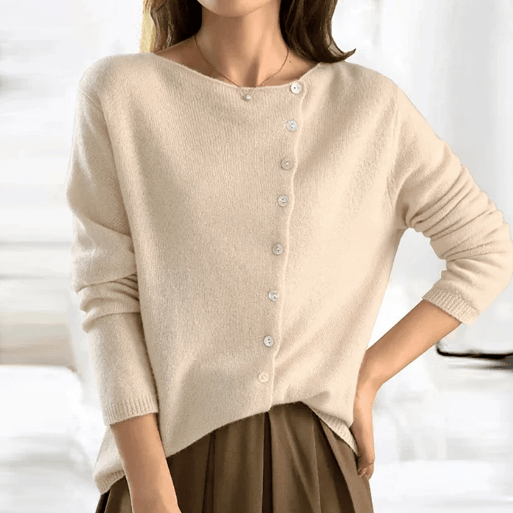Drune | Knopf-Cardigan Grau Elegant und vielseitig