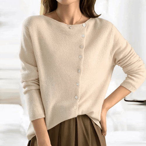Drune | Knopf-Cardigan Grau Elegant und vielseitig