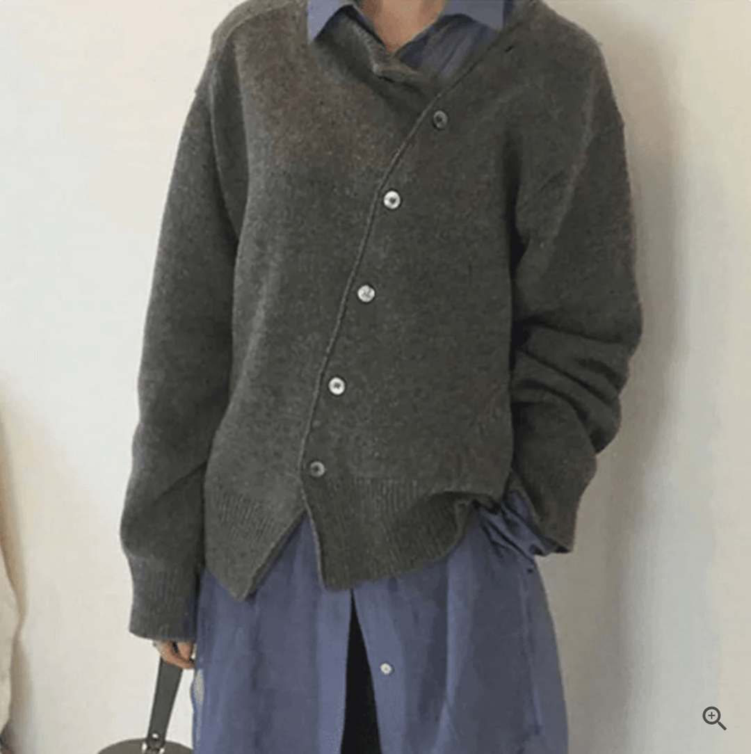 Drune | Cardigan Asymmetrisch Weiche Wolle Elegante Lässigkeit
