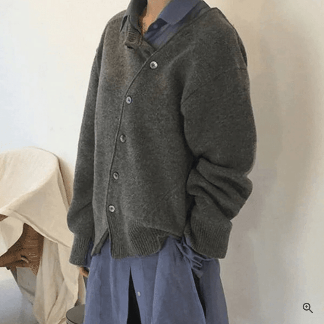 Drune | Cardigan Asymmetrisch Weiche Wolle Elegante Lässigkeit