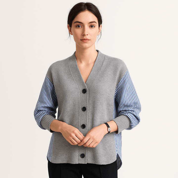 Drune | Cardigan Hemd Kontrastierend Oversize Eleganz Lässig