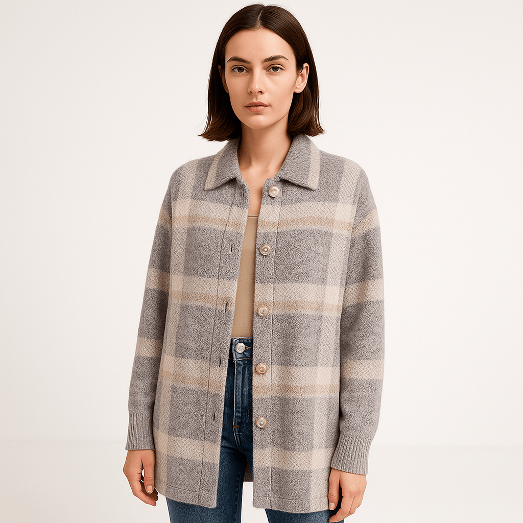 Drune | Oversized-Karierte Cardigan Weich und Trendy