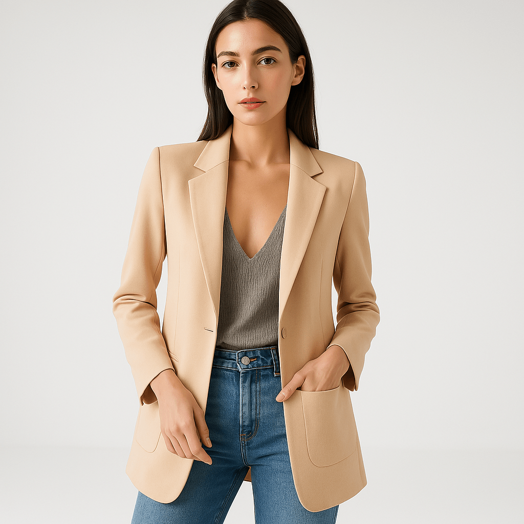 Drune | Klassischer Eleganter Schwarzer Blazer mit Gerader Passform
