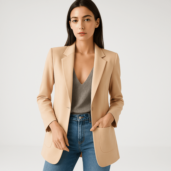 Drune | Klassischer Eleganter Schwarzer Blazer mit Gerader Passform