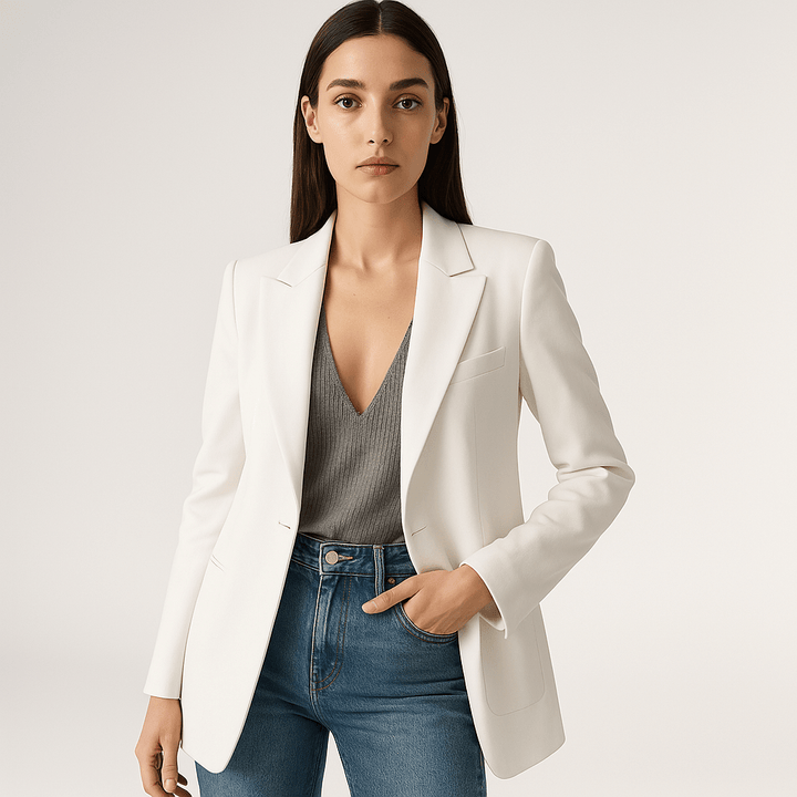 Drune | Klassischer Eleganter Schwarzer Blazer mit Gerader Passform
