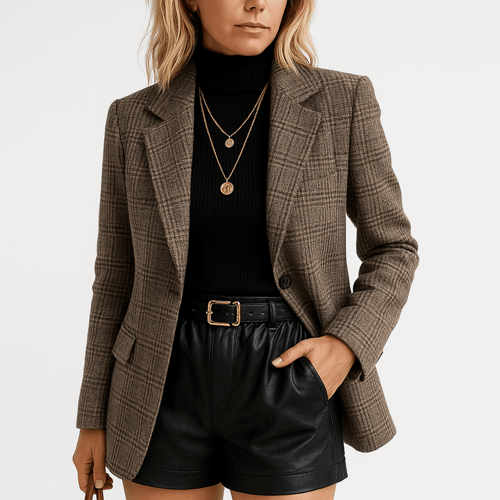 Drune | Blazer Braun aus Strukturwolle Tailleur-Schnitt Zeitlose Eleganz