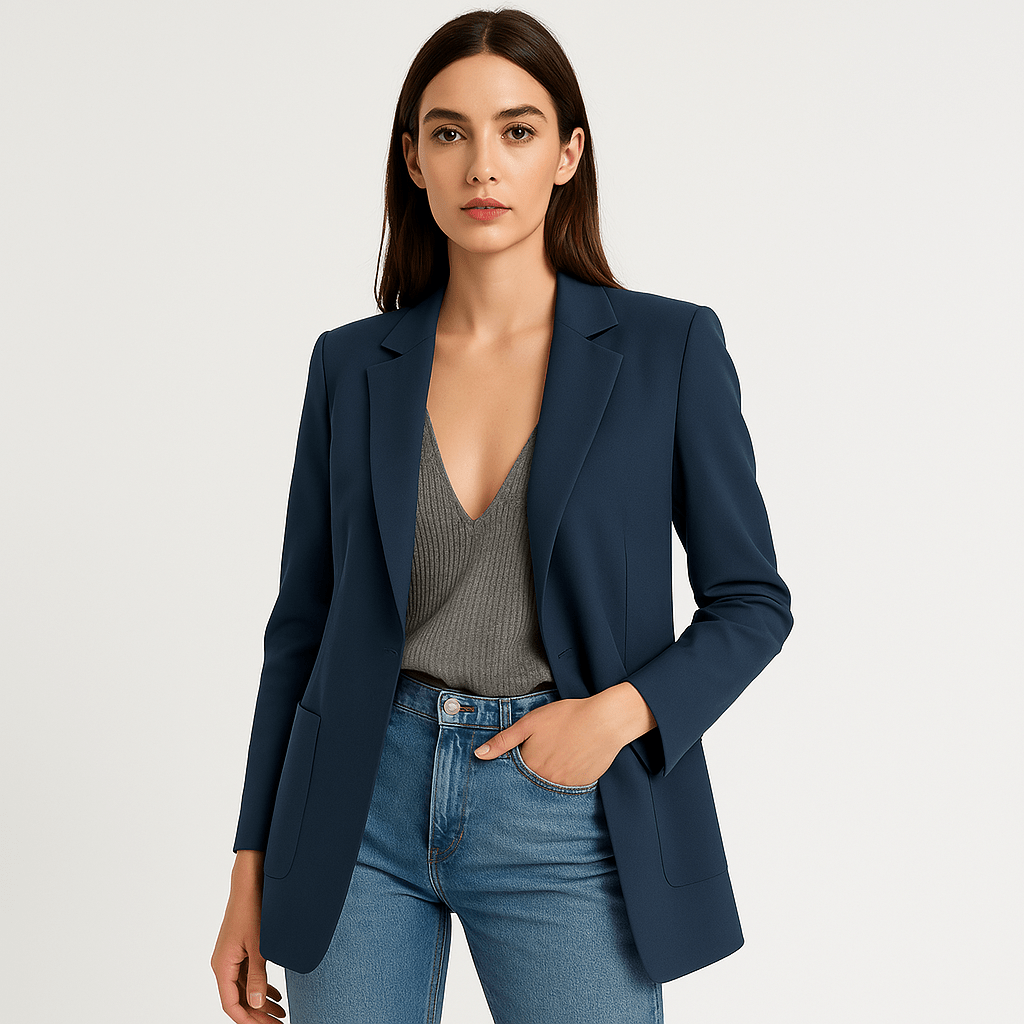 Drune | Klassischer Eleganter Schwarzer Blazer mit Gerader Passform