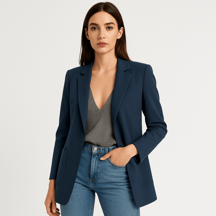 Drune | Klassischer Eleganter Schwarzer Blazer mit Gerader Passform