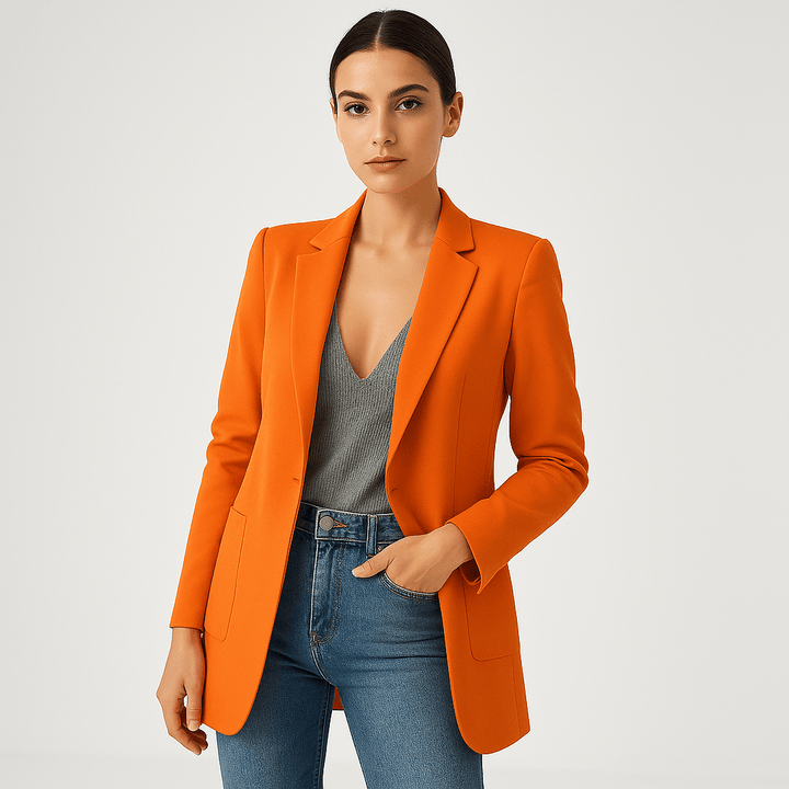 Drune | Klassischer Eleganter Schwarzer Blazer mit Gerader Passform